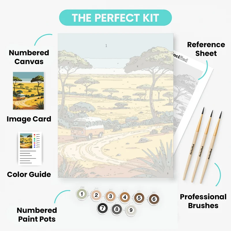 Masai Mara Safari Van Adventure - Paint by Numbers Kit