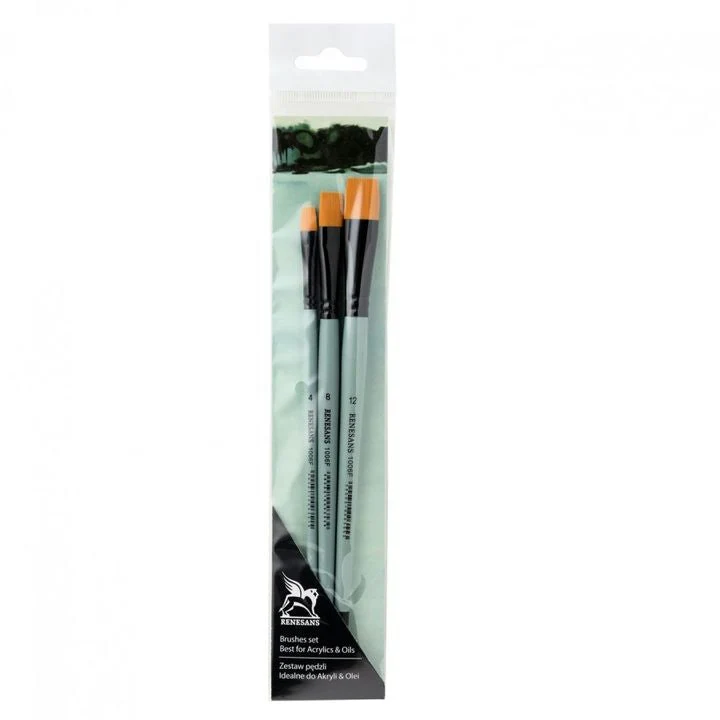 Renesans Flat Brush Set 1006 - Set of 3