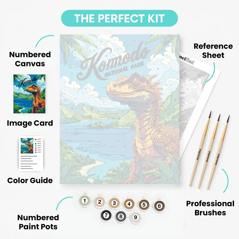 Komodo National Park Dragon's Paradise - Paint by Numbers Kit