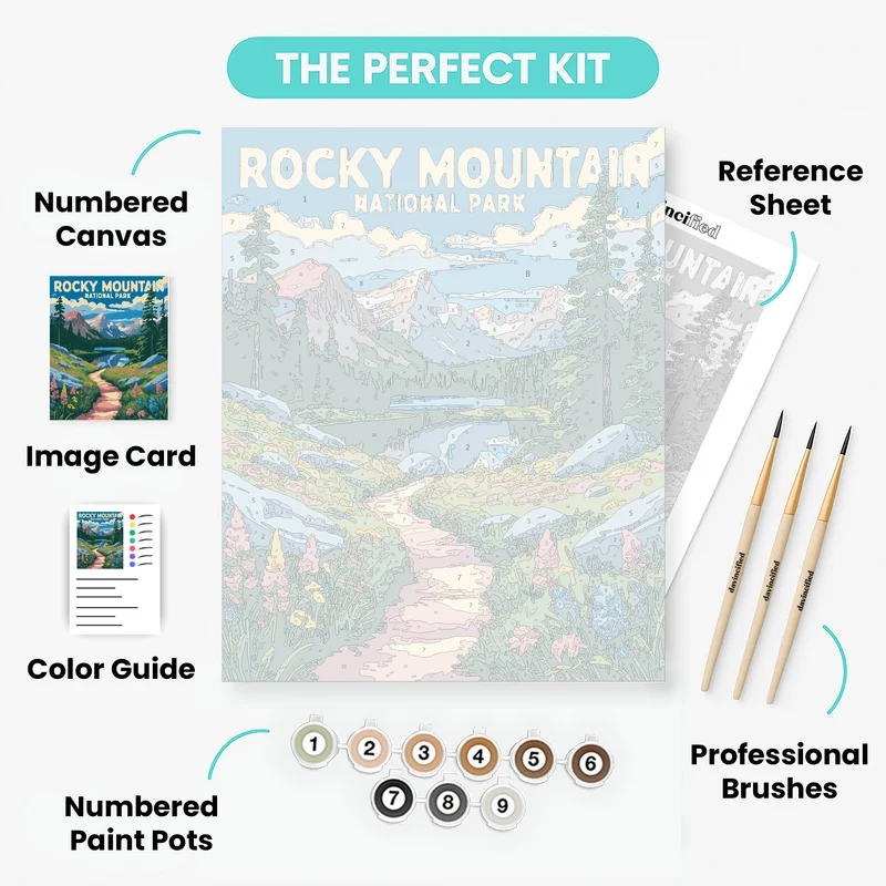 Rocky Mountain National Park Wildflower Trail - Paint by Numbers Kit