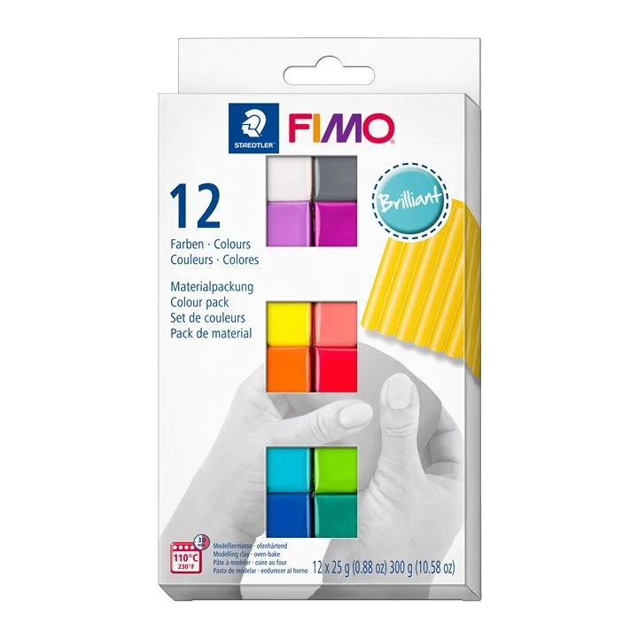 FIMO Soft Polymer Clay Set, Bright Colors, 12x25 g