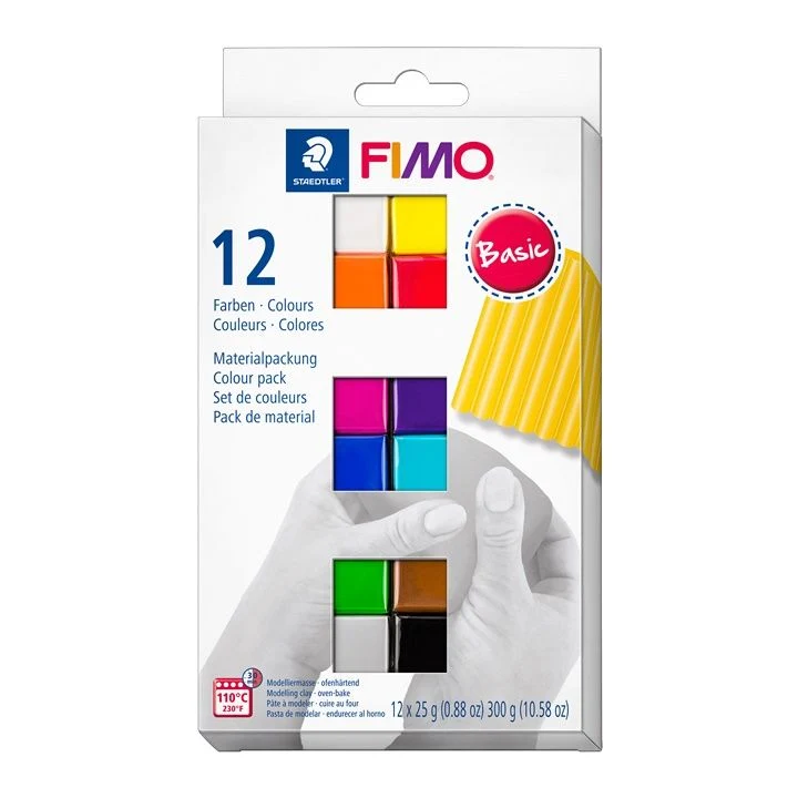 FIMO Soft Basic Colors Polymer Clay Set, 12x25 g