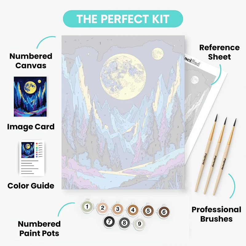 Olympic National Park Moonlit Night - Paint by Numbers Kit