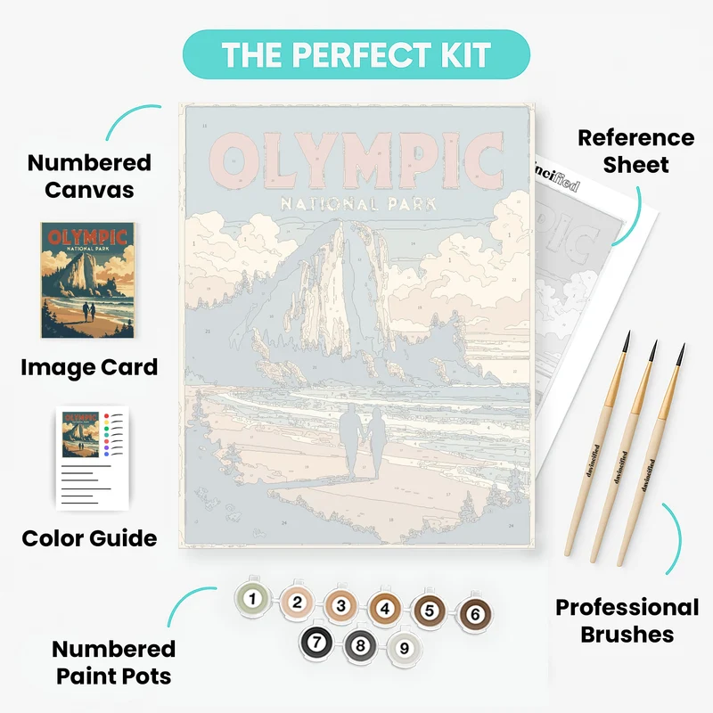Olympic National Park Coastal Cliffs & Beach Walk - Paint by Numbers Kit