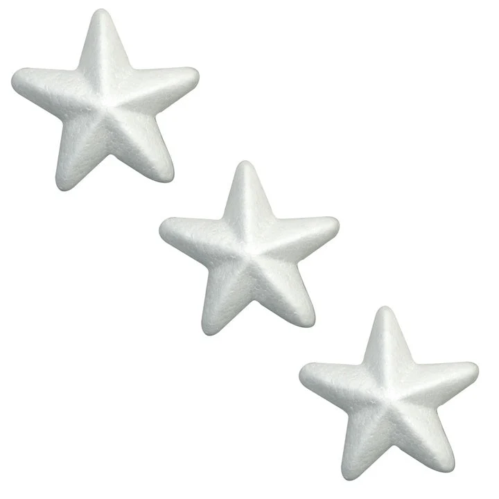 Polystyrene Stars 15 cm, Set of 3