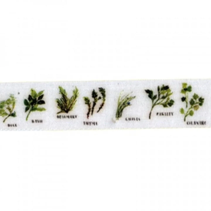 Ribbon with Botanical Print, 15 m