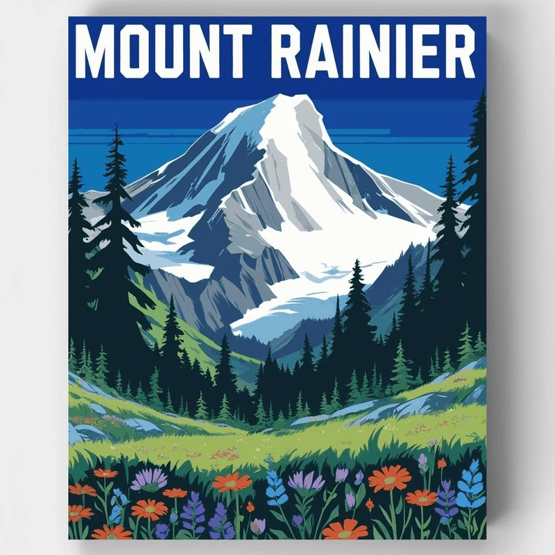 Mount Rainier National Park - Paint by Numbers Kit