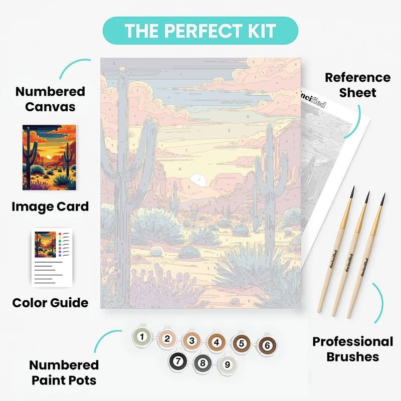 Joshua Tree National Park Blazing Desert Twilight - Paint by Numbers Kit
