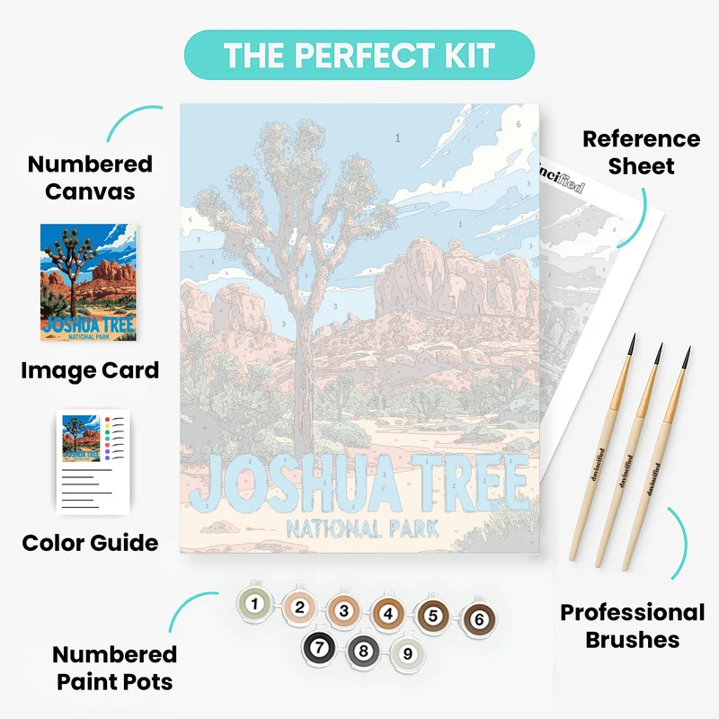 Joshua Tree National Park Red Rock Canyon Vista - Paint by Numbers Kit