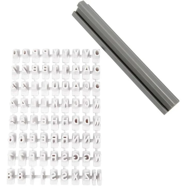 Set of Stamps with Letters and Numbers for Modeling Clay