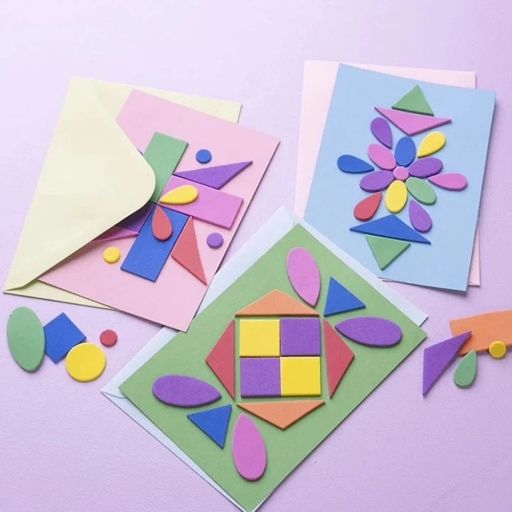 Set of 50 Pastel-Colored Postcards and Envelopes, 10.5×15 cm
