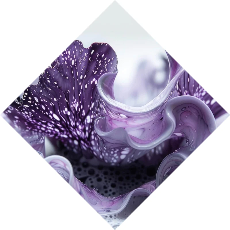 Poster Korallisch Fluid Art Raute
