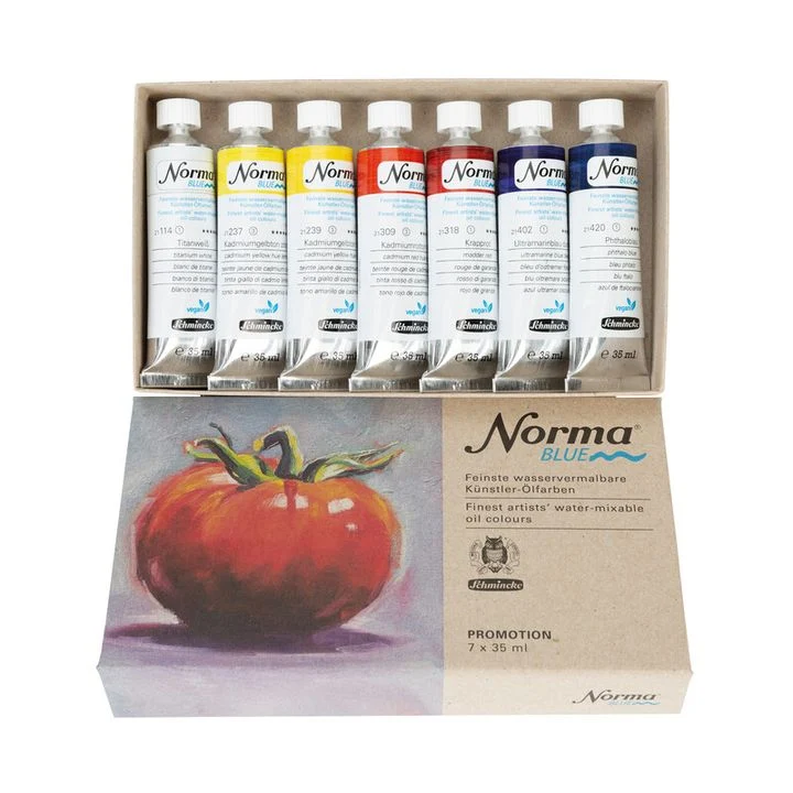 Schmincke Norma Blue Set of Oil Paints, 7 x 35 ml