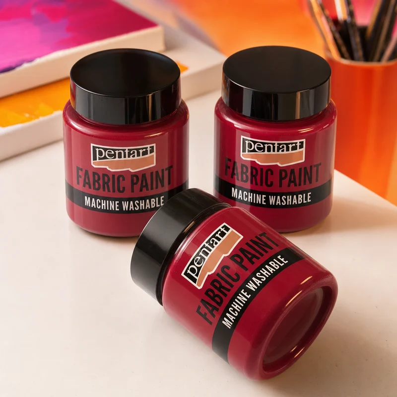 Pentart Fabric Paint, 50 ml, Carmine, Set of 3 (−20%)