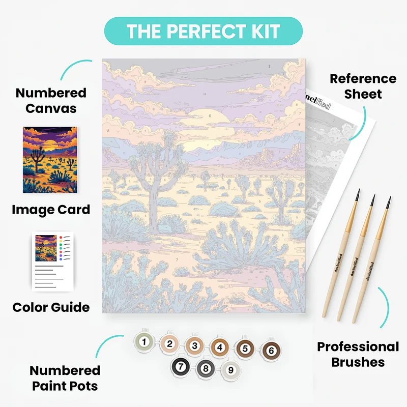 Joshua Tree National Park Sunset Splendor - Paint by Numbers Kit