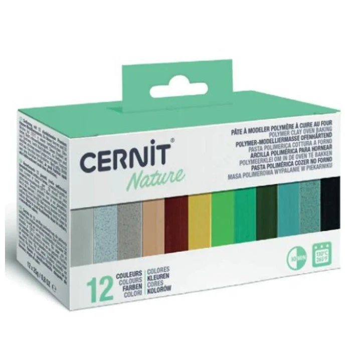 CERNIT Polymer Clay Set of 12 x 25 g Nature