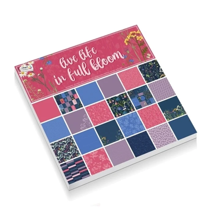 Scrapbooking Paper, 24 Sheets, 30.5 x 30.5, Flower Motif