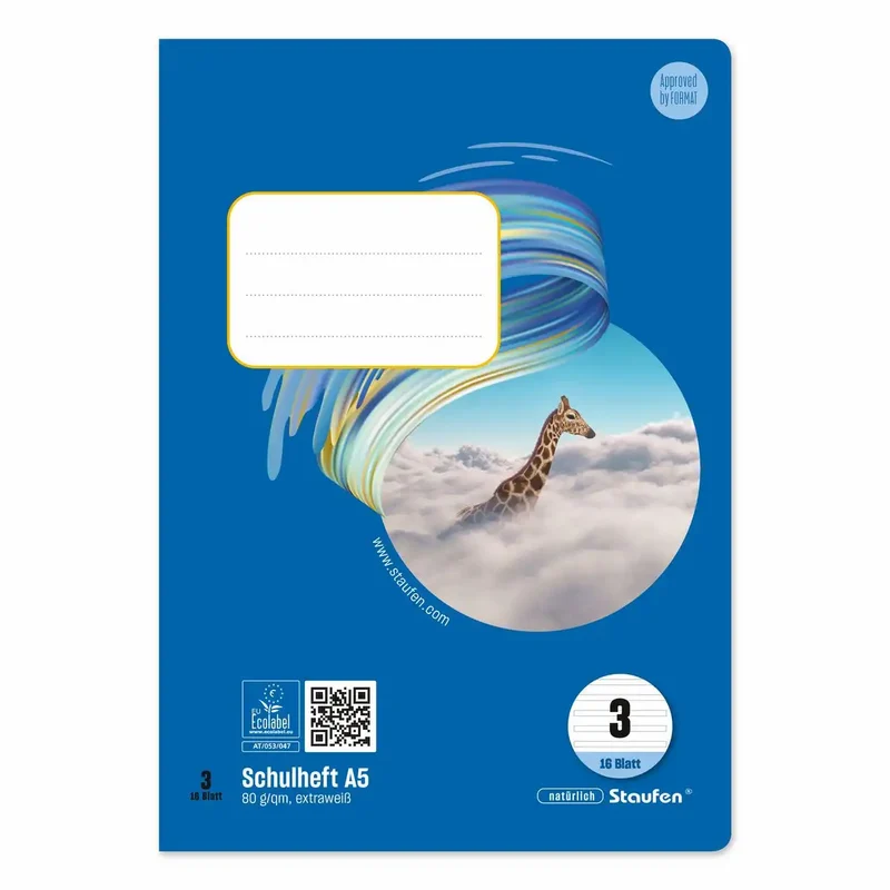 Staufen Schulheft Style DIN A5 liniert Lineatur 3 - 16 Blatt