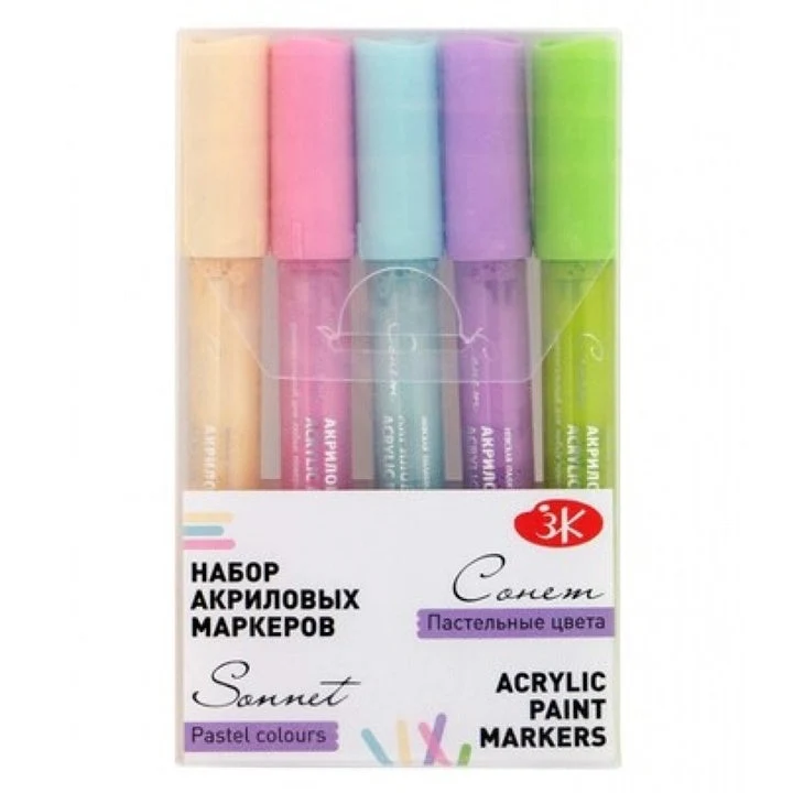 Sonnet Nevskaya Palitra Acrylic Markers, Set of 5