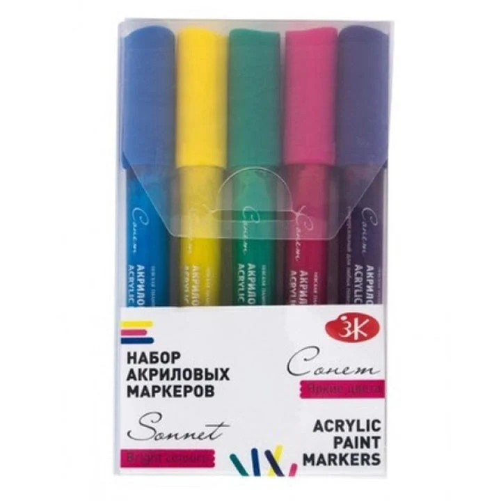 Sonnet Nevskaya Palitra Acrylic Markers, Set of 5