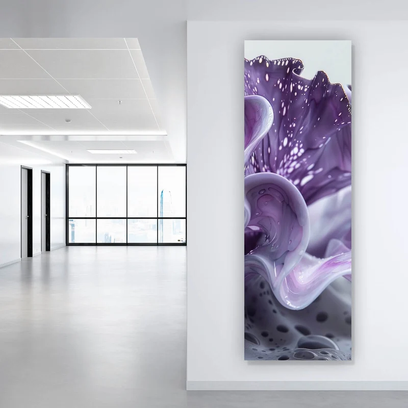Spannrahmenbild Korallisch Fluid Art Panorama Hoch