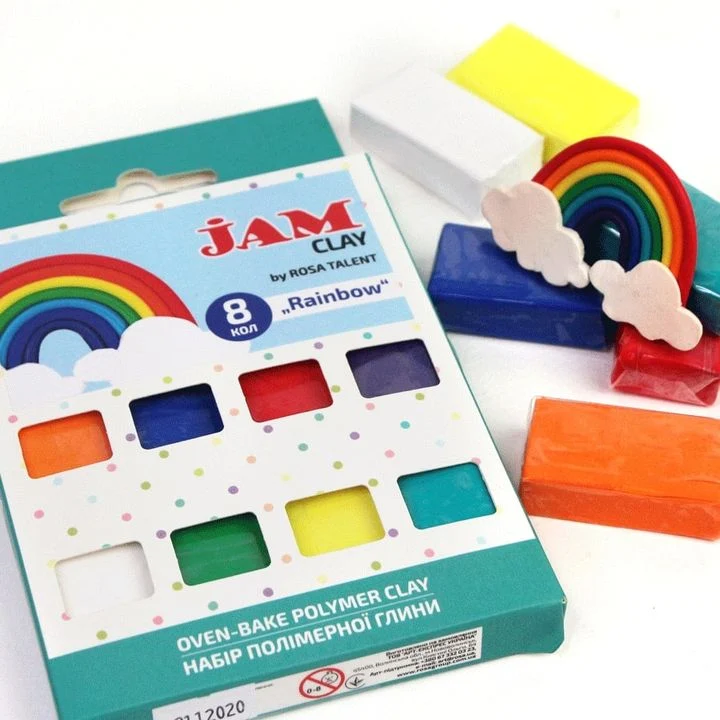 Rosa Talent Polymer Clay Set, Rainbow, 8 x 20 g