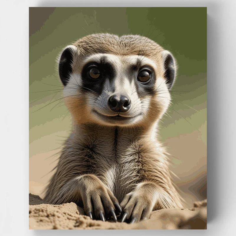 Curious Meerkat Portrait - Paint by Numbers Kit