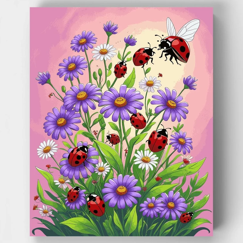 Ladybugs and Wildflowers - Paint by Numbers Kit