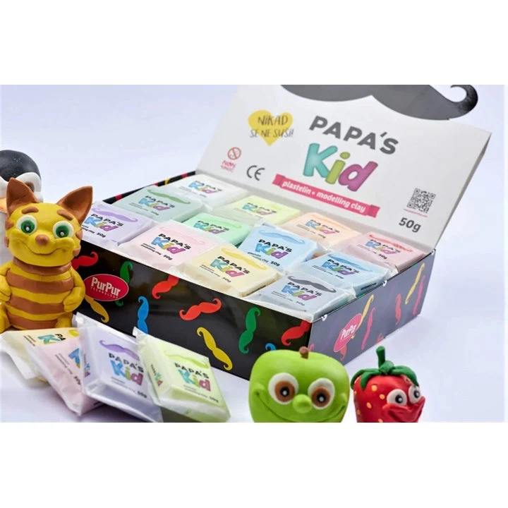 Papa's Kid Modeling Clay for Kids, Box of 48 x 50 g