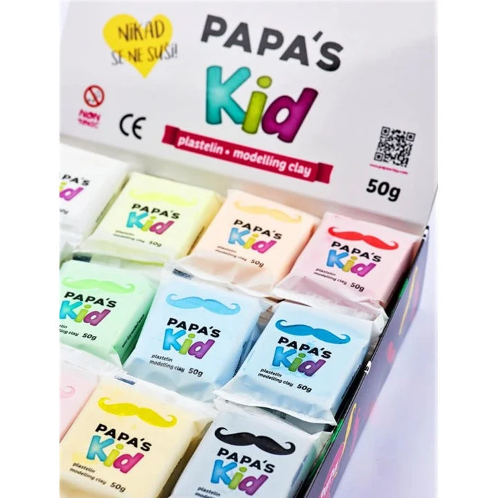 Papa's Kid Modeling Clay for Kids, Box of 48 x 50 g