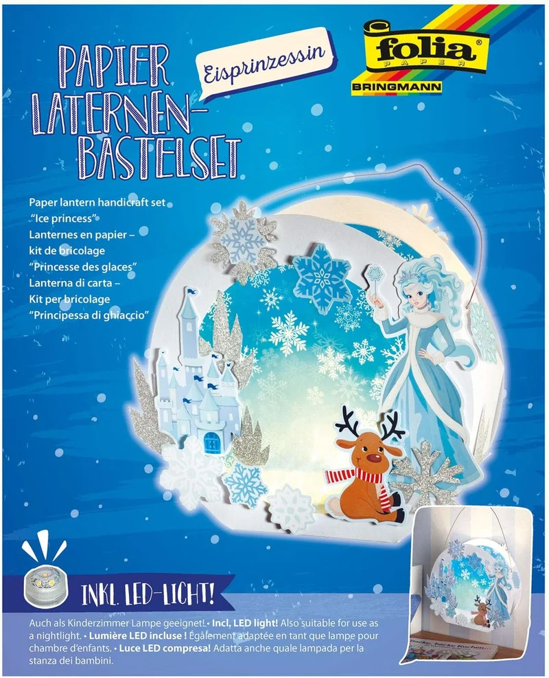 folia Laternen Bastelset Eisprinzessin inkl. LED-Licht