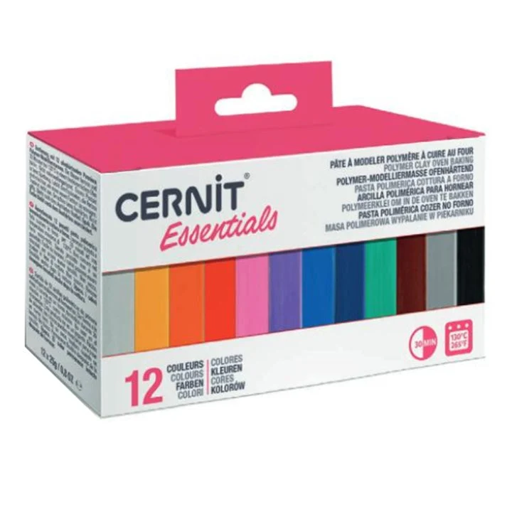 CERNIT Polymer Clay Set of 12 x 25 g, Basic