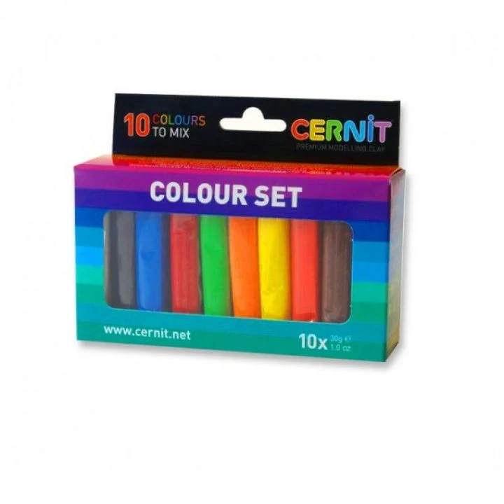 CERNIT Number One Polymer Clay Set of 10 x 30 g