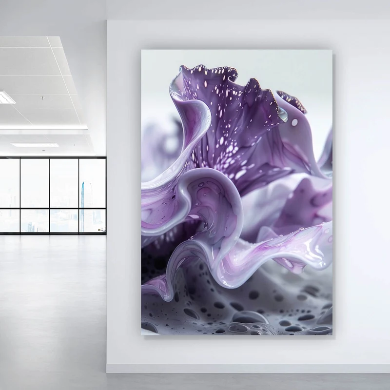 Leinwandbild Korallisch Fluid Art Hochformat