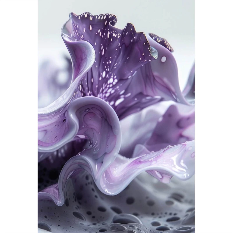 Leinwandbild Korallisch Fluid Art Hochformat