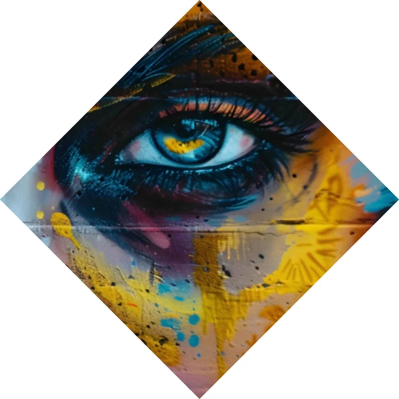 Spannrahmenbild Beeindruckendes Gesichtsgraffiti Raute