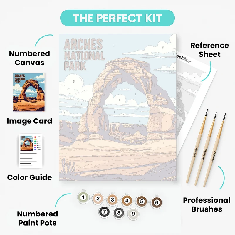 Iconic Delicate Arch, Arches National Park - Paint by Numbers Kit