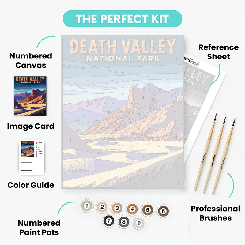 Death Valley National Park Sand Dunes Canyon Vista - Paint by Numbers Kit