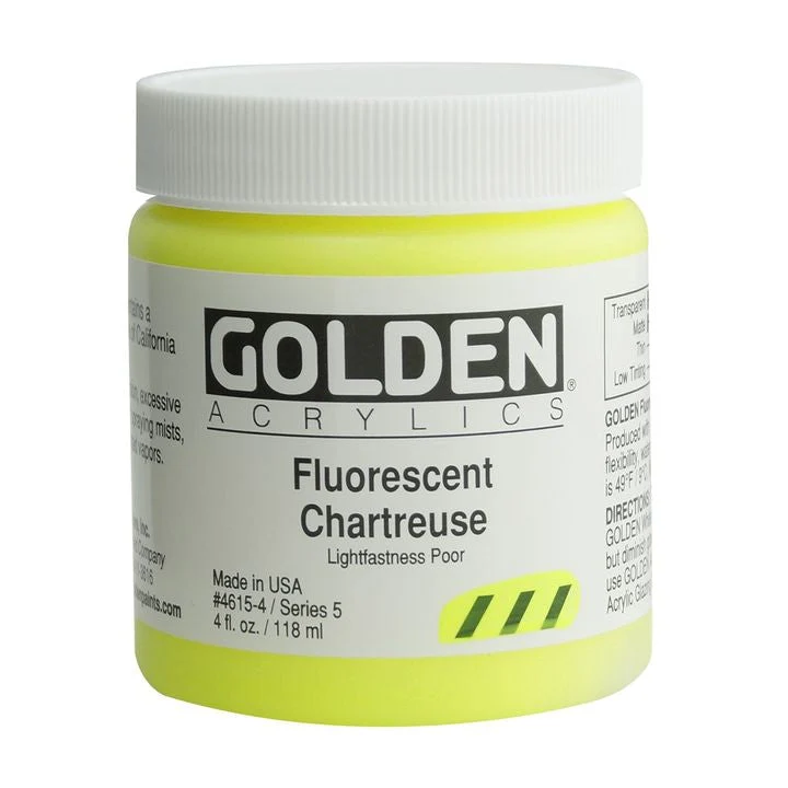 GOLDEN Heavy Body Fluorescent Acrylic Paint, 118 ml