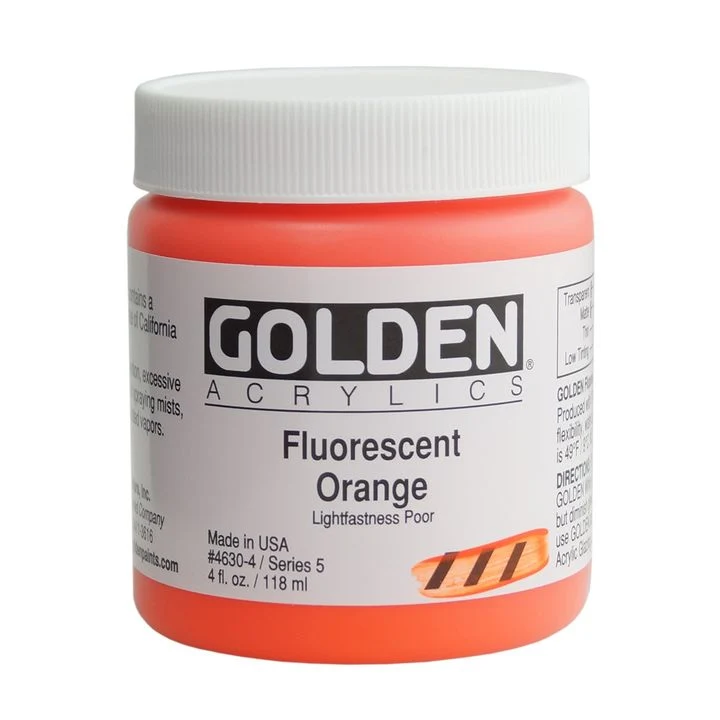 GOLDEN Heavy Body Fluorescent Acrylic Paint, 118 ml