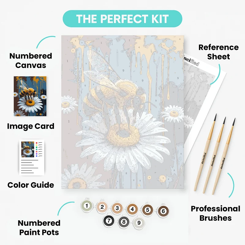 Bee on Daisy Graffiti Art - Paint by Numbers Kit