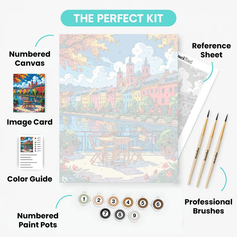 Florence Riverside Café - Paint by Numbers Kit