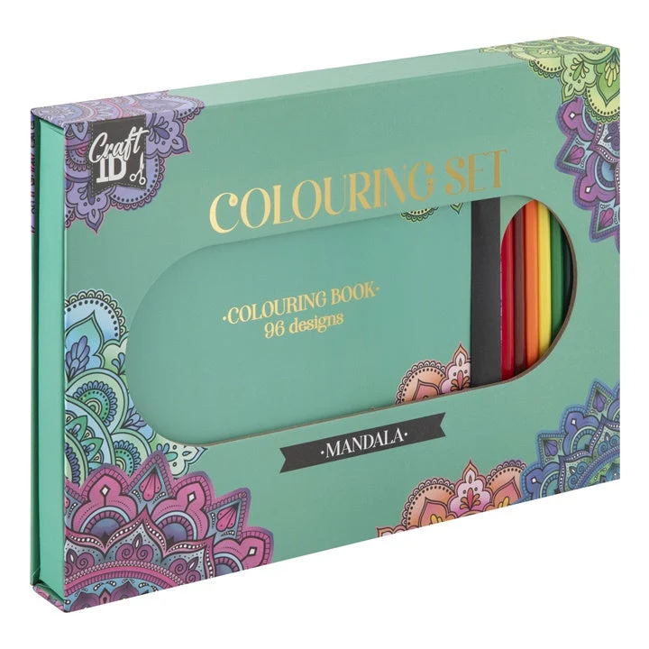 Mandala Coloring Book and Colored Pencils Set
