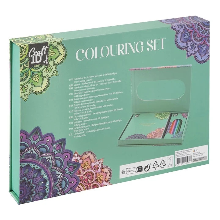 Mandala Coloring Book and Colored Pencils Set