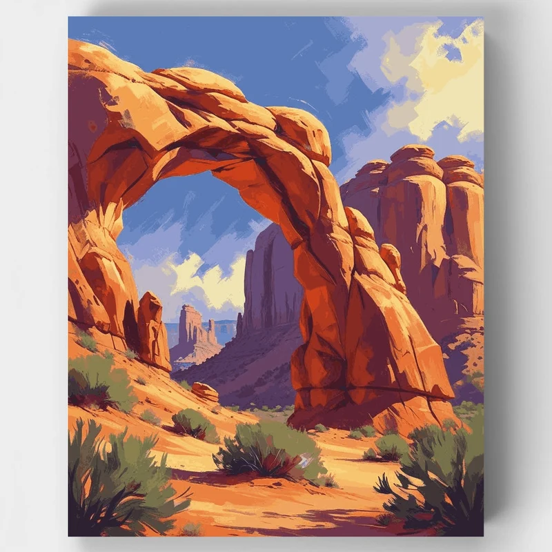 Arches National Park Red Rock Arch Trail - Paint by Numbers Kit