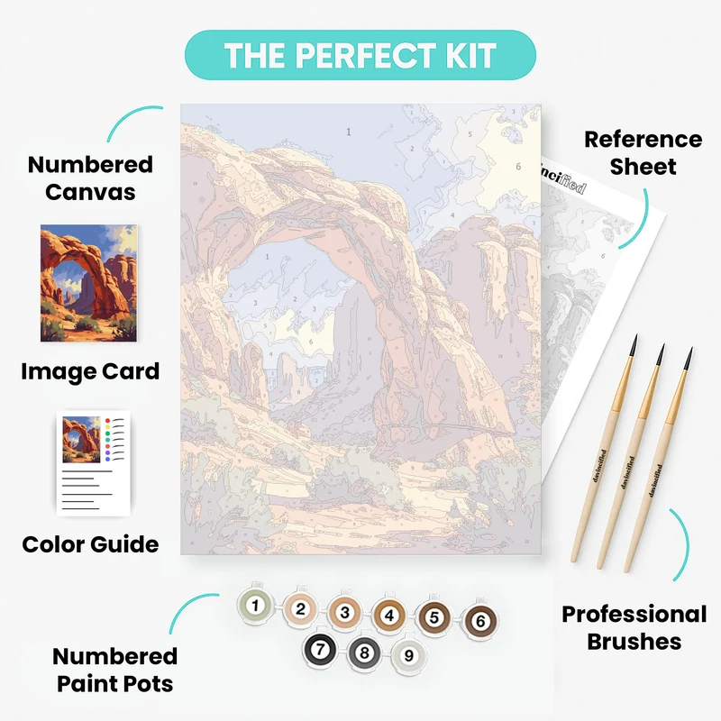 Arches National Park Red Rock Arch Trail - Paint by Numbers Kit