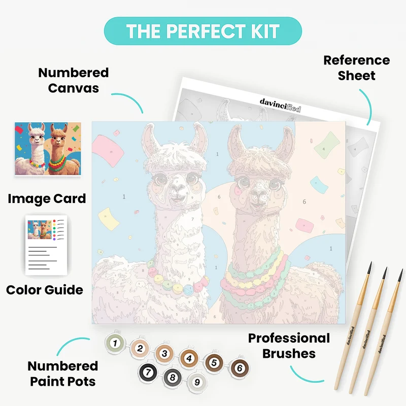 Adorable Llamas - Paint by Numbers Kit