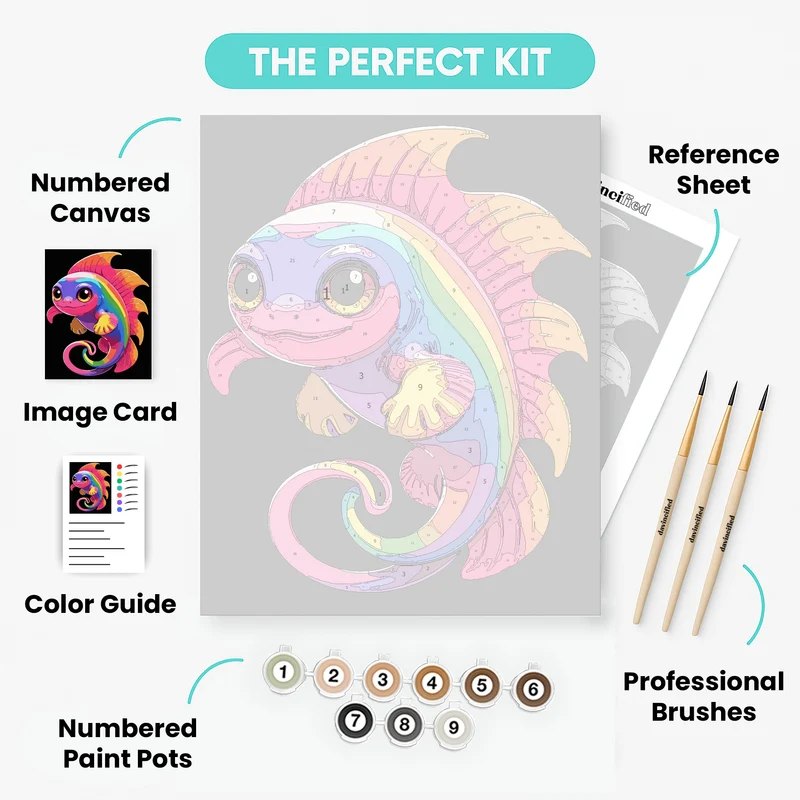 Rainbow Chameleon Fish Fantasy - Paint by Numbers Kit
