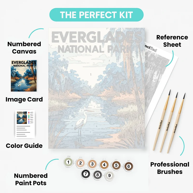 Everglades National Park Great Egret Waterway - Paint by Numbers Kit