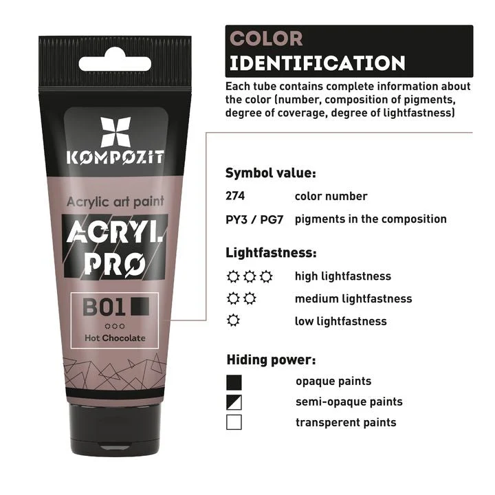 Kompozit ACRYL PRO Pastel Acrylic Paint Set, 20 x 75 ml